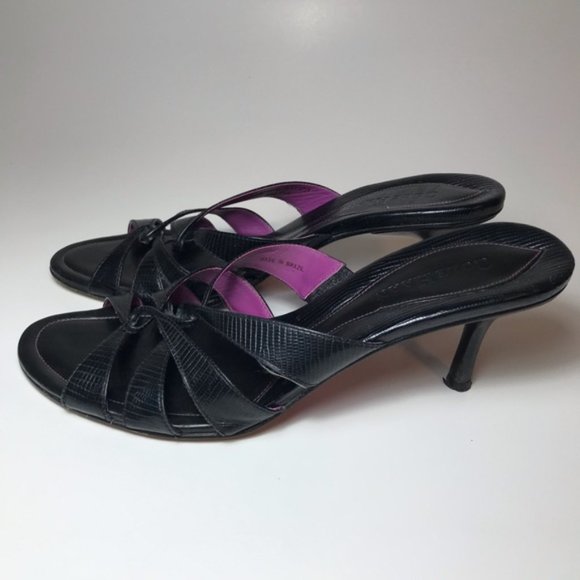 Cole Haan Black Leather Strappy Heels- Size 9B - Picture 7 of 8